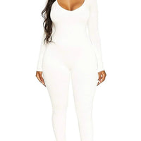 New Women's Jumpsuit Long Sleeve. Solid Color Skinny Jumpsuit, Fitness Jumpsuit Pullover. - WAREHOUSE SHOP