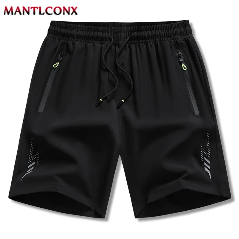 Newest Summer Shorts Men Gym Sport Running Fitness Workout Man Short Pants Breathable Quick - drying Drawstring Men's Shorts Black - WAREHOUSE SHOP