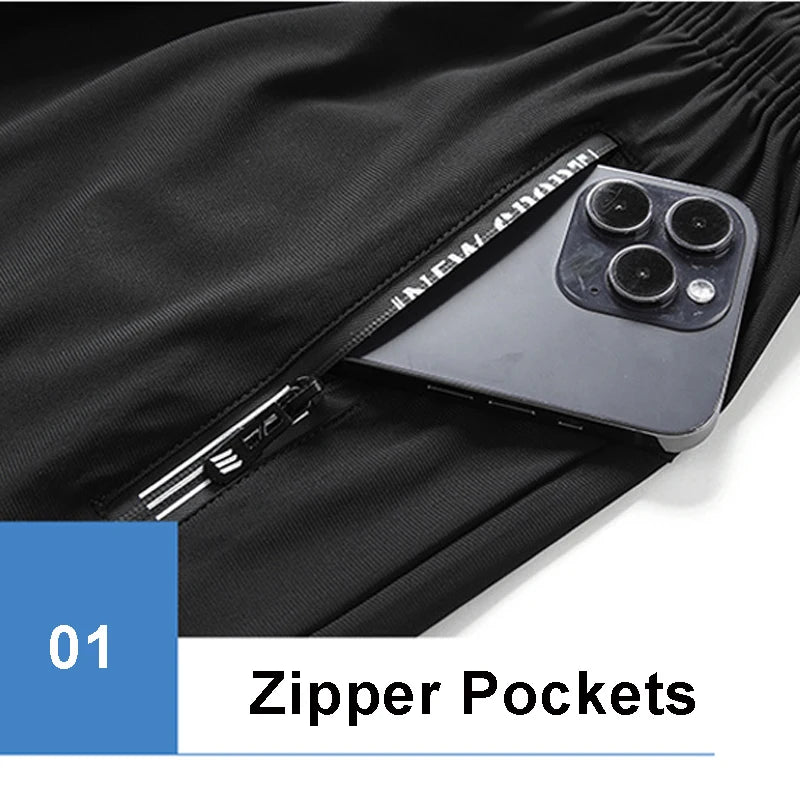 Newest Summer Shorts Men Gym Sport Running Fitness Workout Man Short Pants Breathable Quick - drying Drawstring Men's Shorts Black - WAREHOUSE SHOP
