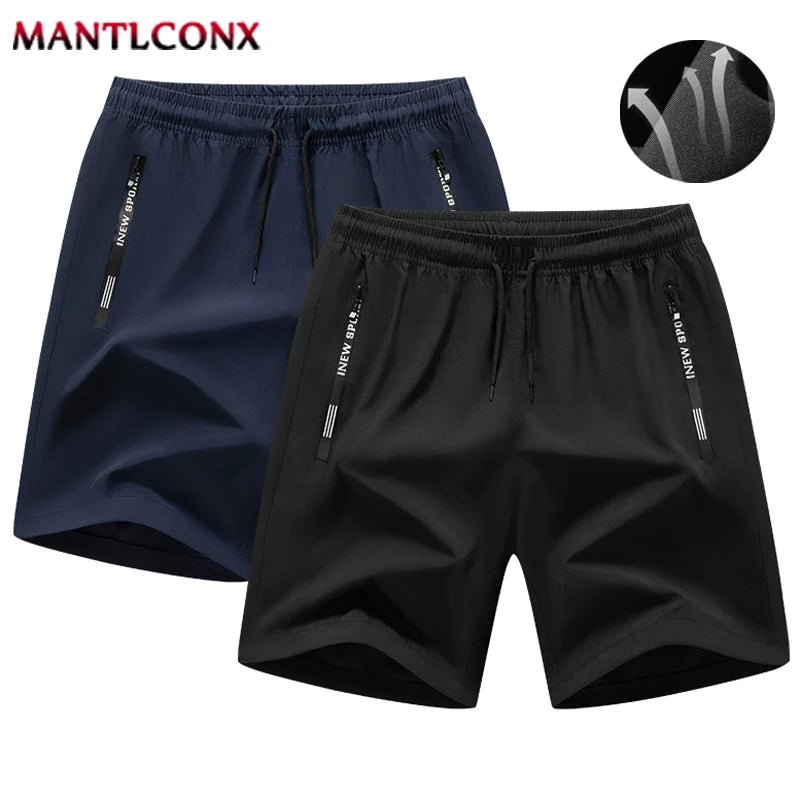 Newest Summer Shorts Men Gym Sport Running Fitness Workout Man Short Pants Breathable Quick - drying Drawstring Men's Shorts Black - WAREHOUSE SHOP