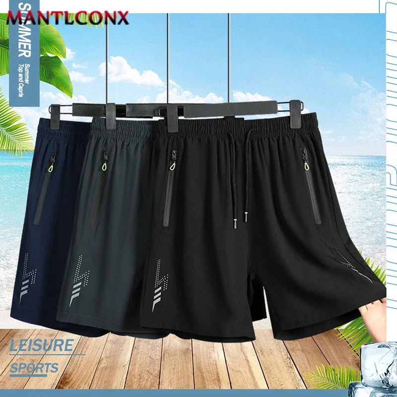 Newest Summer Shorts Men Gym Sport Running Fitness Workout Man Short Pants Breathable Quick - drying Drawstring Men's Shorts Black - WAREHOUSE SHOP