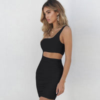 One - shoulder Short Dress, Fashion Hollow Mini Dresses For Women - WAREHOUSE SHOP
