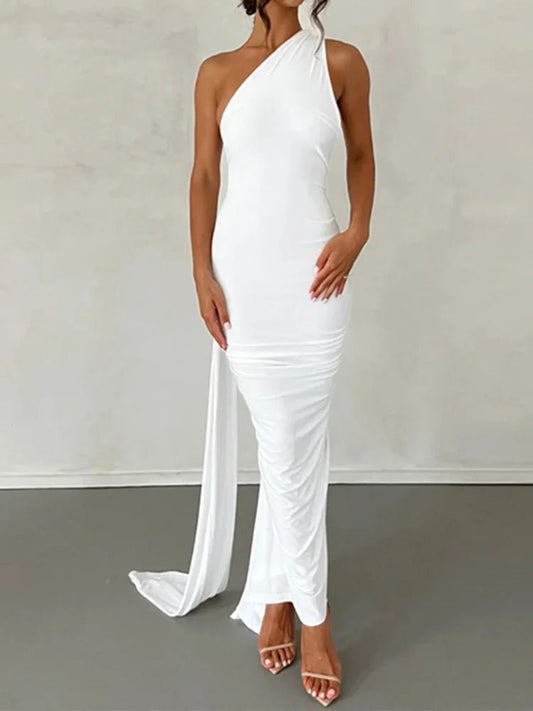 One Shoulder Sleeveless Backless Dress. Dresses For Women Club, Birthday Party, Evening Prom. from Neon y2k. - WAREHOUSE SHOP