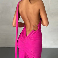 One Shoulder Sleeveless Backless Dress. Dresses For Women Club, Birthday Party, Evening Prom. from Neon y2k. - WAREHOUSE SHOP