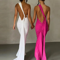 One Shoulder Sleeveless Backless Dress. Dresses For Women Club, Birthday Party, Evening Prom. from Neon y2k. - WAREHOUSE SHOP