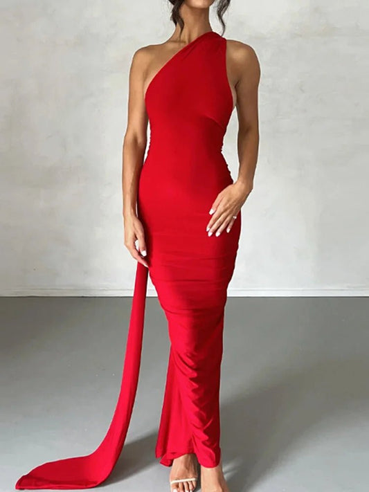 One Shoulder Sleeveless Backless Dress. Dresses For Women Club, Birthday Party, Evening Prom. from Neon y2k. - WAREHOUSE SHOP