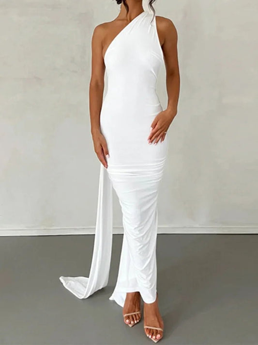 One Shoulder Sleeveless Backless Dress. Dresses For Women Club, Birthday Party, Evening Prom. from Neon y2k. - WAREHOUSE SHOP