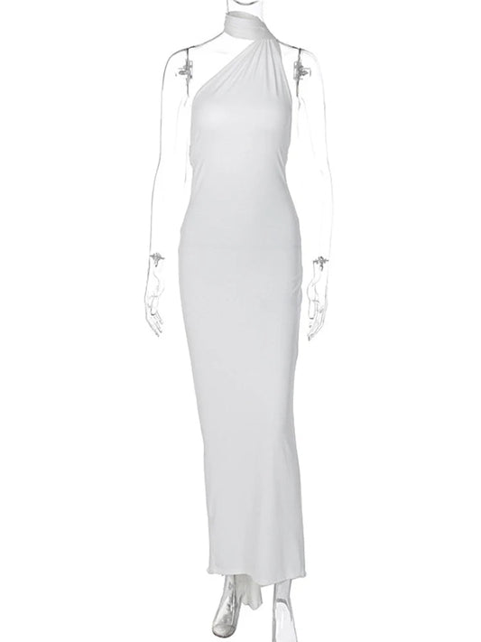 One Shoulder Sleeveless Backless Dress. Dresses For Women Club, Birthday Party, Evening Prom. from Neon y2k. - WAREHOUSE SHOP