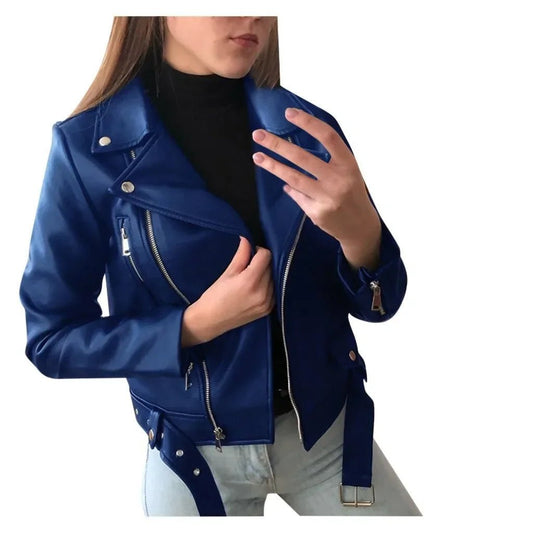 Original Women’s Leather Coat – Short Slim - Fit Jacket for Winter & Autumn. Stylish leather jackets, perfect for casual or chic outfits. - WAREHOUSE SHOP