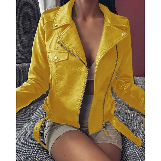 Original Women’s Leather Coat – Short Slim - Fit Jacket for Winter & Autumn. Stylish leather jackets, perfect for casual or chic outfits. - WAREHOUSE SHOP