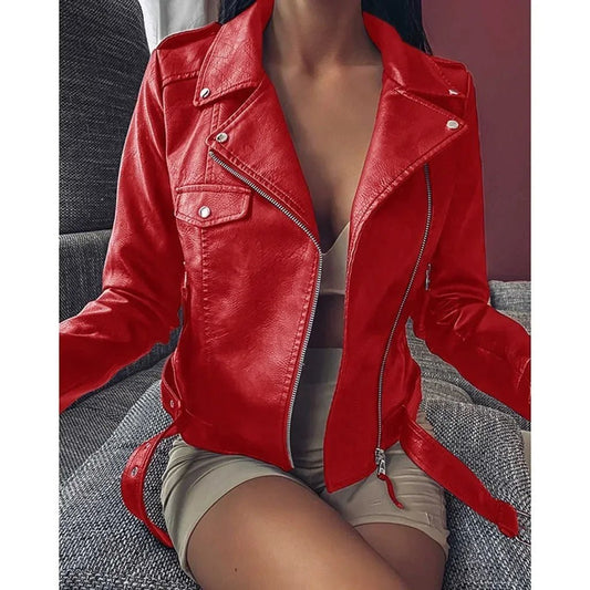 Original Women’s Leather Coat – Short Slim - Fit Jacket for Winter & Autumn. Stylish leather jackets, perfect for casual or chic outfits. - WAREHOUSE SHOP