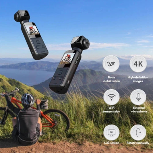 Portable Mini 4K HD Pocket WiFi Camera. 270° Rotatable, Anti Shake, Outdoor Sports, DV DVR Video Recorder, Riding Bicycle Camcorders - WAREHOUSE SHOP