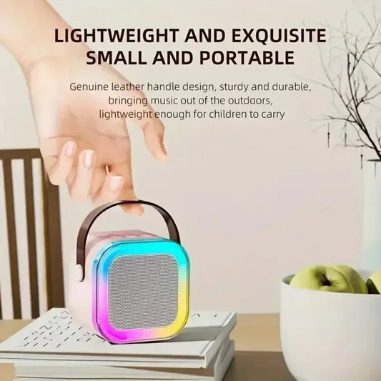 Portable XIKCU K12 Bluetooth karaoke with PA speaker and wireless mics – perfect for home, family, and kids’ singing. - WAREHOUSE SHOP
