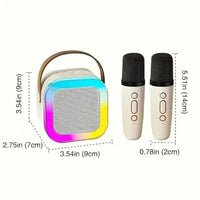 Portable XIKCU K12 Bluetooth karaoke with PA speaker and wireless mics – perfect for home, family, and kids’ singing. - WAREHOUSE SHOP