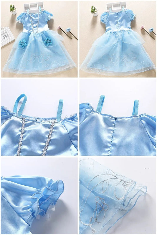 Princess Costume Dress – Rapunzel & Belle Fancy Flower Vestido for Girls, Christmas, Birthday & Carnival - WAREHOUSE SHOP