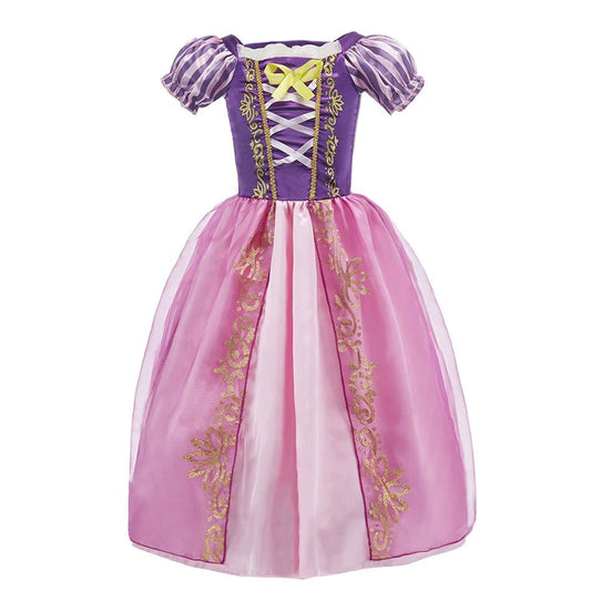 Princess Costume Dress – Rapunzel & Belle Fancy Flower Vestido for Girls, Christmas, Birthday & Carnival - WAREHOUSE SHOP