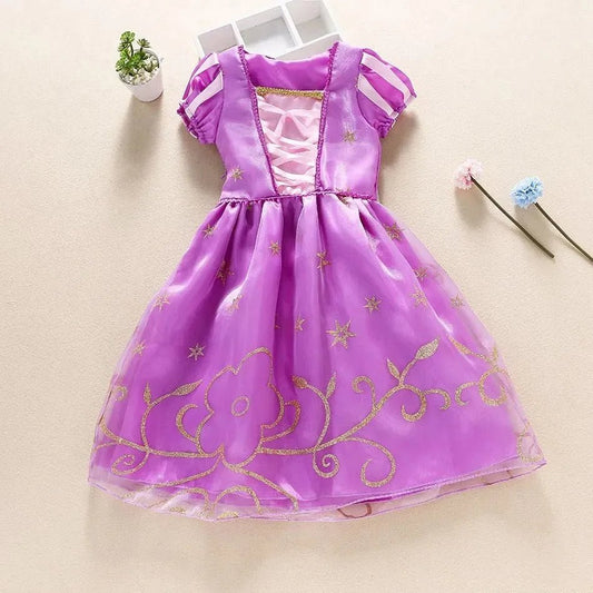 Princess Costume Dress – Rapunzel & Belle Fancy Flower Vestido for Girls, Christmas, Birthday & Carnival - WAREHOUSE SHOP