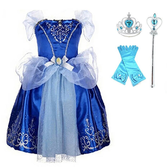 Princess Costume Dress – Rapunzel & Belle Fancy Flower Vestido for Girls, Christmas, Birthday & Carnival - WAREHOUSE SHOP