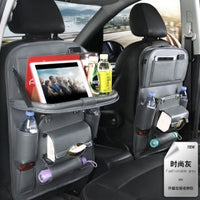 PU Leather Car Storage Bag Multifunction Seat Back Tray Hanging Bag Waterproof Car Organizer Automotive Interior Accessories - WAREHOUSE SHOP