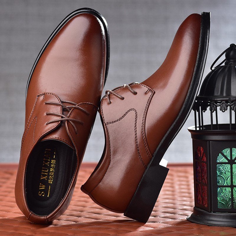 Quality Black leather Shoes, With Pointed Toe For Men Casual and Official wears. - WAREHOUSE SHOP