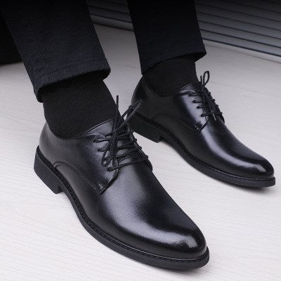 Quality Black leather Shoes, With Pointed Toe For Men Casual and Official wears. - WAREHOUSE SHOP