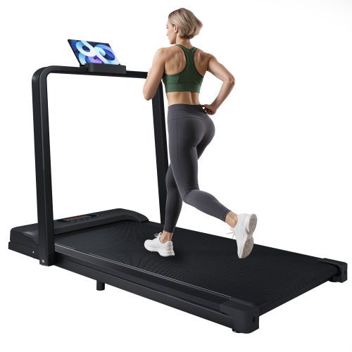 Quality Folding Treadmill For Home, Office Use. 1 - 6KM H, Portable Walking, Running Machine With Bluetooth Speaker, Remote Control, LCD Display, Phone Holder. - WAREHOUSE SHOP