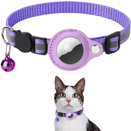 Reflective Collar Waterproof Holder Case For Airtag Air Tag Airtags Protective Cover Cat Dog Kitten Puppy Nylon Collar - WAREHOUSE SHOP