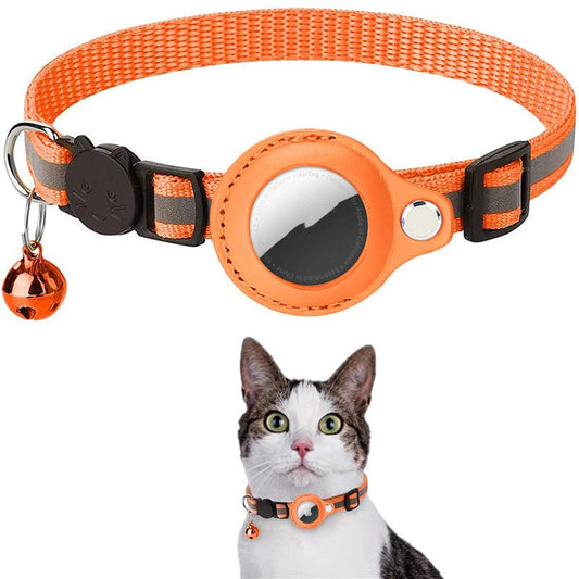 Reflective Collar Waterproof Holder Case For Airtag Air Tag Airtags Protective Cover Cat Dog Kitten Puppy Nylon Collar - WAREHOUSE SHOP