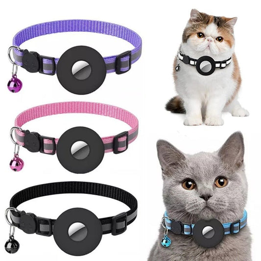 Reflective Collar Waterproof Holder Case For Airtag Air Tag Airtags Protective Cover Cat Dog Kitten Puppy Nylon Collar - WAREHOUSE SHOP