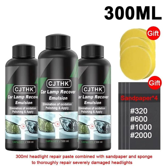 Restore clarity with CJTHK headlight polishing kit. Removes scratches, oxidation, and haze for brighter, safer car headlights. - WAREHOUSE SHOP