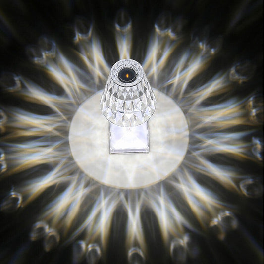 RGB LED Crystal Table Lamp Diamond Rose Bar Night Light Touch Atmosphere Bedside - WAREHOUSE SHOP