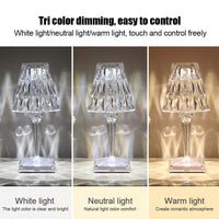 RGB LED Crystal Table Lamp Diamond Rose Bar Night Light Touch Atmosphere Bedside - WAREHOUSE SHOP