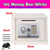 Safe Box for Home, Office. Secured Digital Code Safe with 2 Emergency Keys. Storage - 16L - WAREHOUSE SHOP