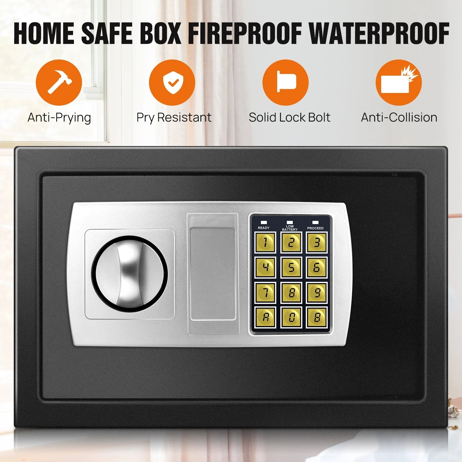 Safe Box for Home, Office. Secured Digital Code Safe with 2 Emergency Keys. Storage - 16L - WAREHOUSE SHOP