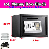 Safe Box for Home, Office. Secured Digital Code Safe with 2 Emergency Keys. Storage - 16L - WAREHOUSE SHOP