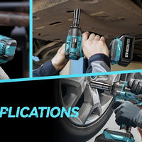 Seesii Impact Wrench Cordless 550N.m Power Impact Gun 1/2 Inch 3300RPM Electric Wrench WH550 4.0Ah Battery for Makita Car Repair - WAREHOUSE SHOP