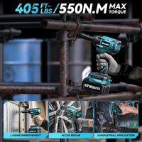 Seesii Impact Wrench Cordless 550N.m Power Impact Gun 1/2 Inch 3300RPM Electric Wrench WH550 4.0Ah Battery for Makita Car Repair - WAREHOUSE SHOP