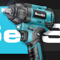 Seesii Impact Wrench Cordless 550N.m Power Impact Gun 1/2 Inch 3300RPM Electric Wrench WH550 4.0Ah Battery for Makita Car Repair - WAREHOUSE SHOP
