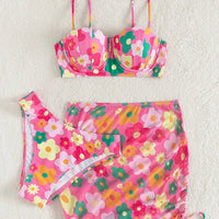 Sexy 3 Piece Bikinis Set for Women. Swimsuit with Skirt Swimwear. - WAREHOUSE SHOP