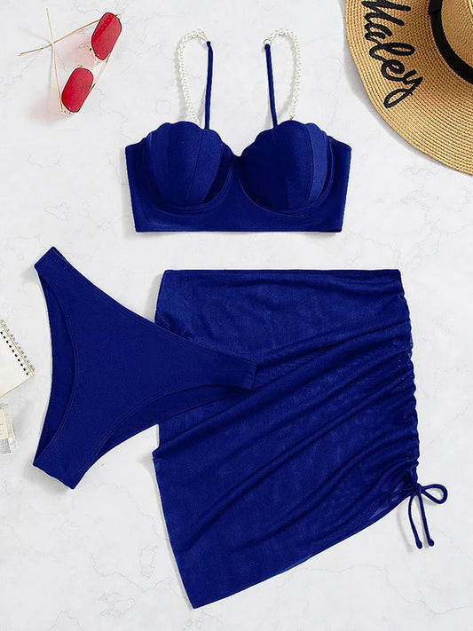 Sexy 3 Piece Bikinis Set for Women. Swimsuit with Skirt Swimwear. - WAREHOUSE SHOP