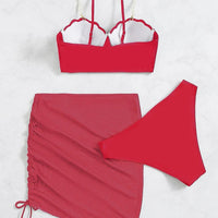 Sexy 3 Piece Bikinis Set for Women. Swimsuit with Skirt Swimwear. - WAREHOUSE SHOP
