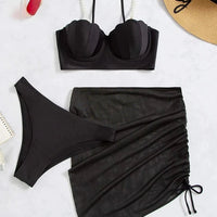 Sexy 3 Piece Bikinis Set for Women. Swimsuit with Skirt Swimwear. - WAREHOUSE SHOP