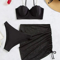 Sexy 3 Piece Bikinis Set for Women. Swimsuit with Skirt Swimwear. - WAREHOUSE SHOP