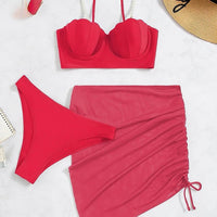 Sexy 3 Piece Bikinis Set for Women. Swimsuit with Skirt Swimwear. - WAREHOUSE SHOP