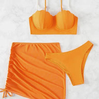 Sexy 3 Piece Bikinis Set for Women. Swimsuit with Skirt Swimwear. - WAREHOUSE SHOP