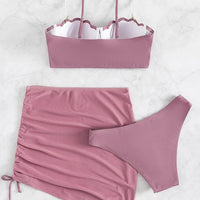 Sexy 3 Piece Bikinis Set for Women. Swimsuit with Skirt Swimwear. - WAREHOUSE SHOP
