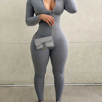 Sexy Sports Jumpsuits Women Autumn New Solid Long Sleeve Bodycon Fashion Rompers Streetwear Casual Skinny Fitness Overall Female - WAREHOUSE SHOP