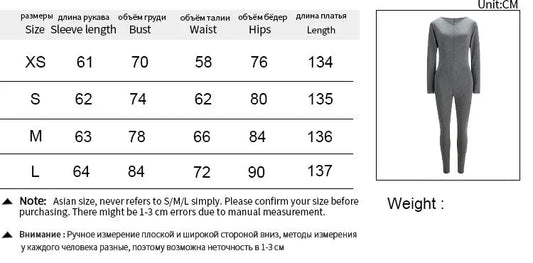Sexy Sports Jumpsuits Women Autumn New Solid Long Sleeve Bodycon Fashion Rompers Streetwear Casual Skinny Fitness Overall Female - WAREHOUSE SHOP