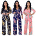 Sexy women jumpsuit V - neck long sleeved printed jumpsuit For Women - WAREHOUSE SHOP