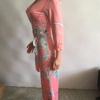 Sexy women jumpsuit V - neck long sleeved printed jumpsuit For Women - WAREHOUSE SHOP